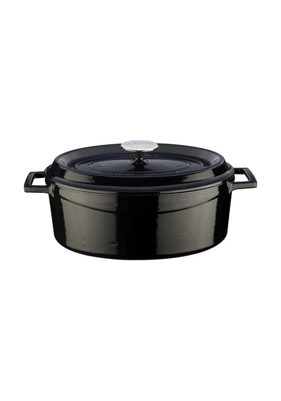 Signature Emailierten Dökme Demir Oval Dutch Oven 4 1/4 Quart, Obsidian Siyah, Dökme Demir, Siyah, 5 Quart Diğer