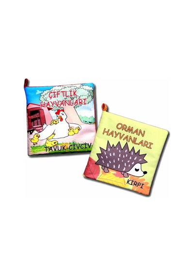 2 Kitap Çiftlik Hayvanlar Ve Orman Hayvanları Kumaş Sessiz Kitap T058 T055 - Bez Kitap , Eğitici Oyuncak , Yumuşak Ve Hışırtılı