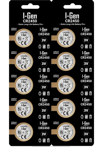 I-gen Cr2450 Lityum Düğme Pil 3v 2450 Pil 10'lu Paket