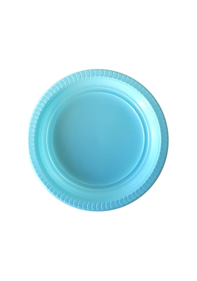 Kullan At Renkli Turkuaz Parti Davet Plastik Tabak - 17 Cm. - 25 Adetlik 10 Paket