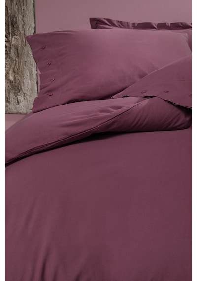 Yataş Bedding Plain Çift Kişilik Ranforce Yıkamalı Nevresim Takımı - Mürdüm