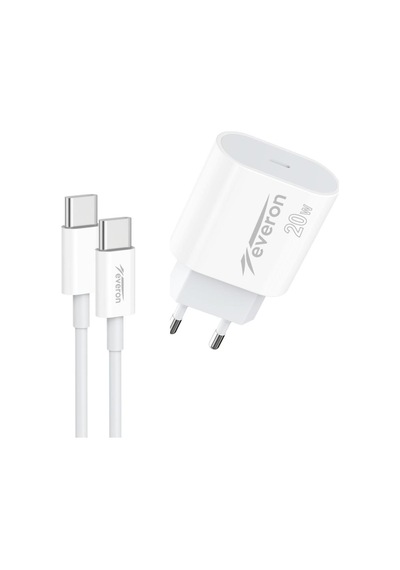 Everon EVR-013-C20W Type-C to Type-C Kablolu Şarj Cihazı