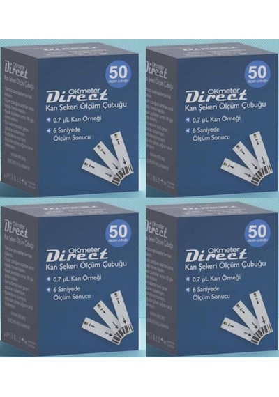 Okmeter Direct Şeker Ölçüm Stribi 4 x 50'li