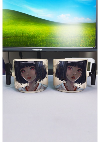 Noragami Anime Baskılı Seramik Lüks Kupa 1 Adet T Şeklinde Özel Siyah Kulp Dalga Kulp V1t Çok Renkli
