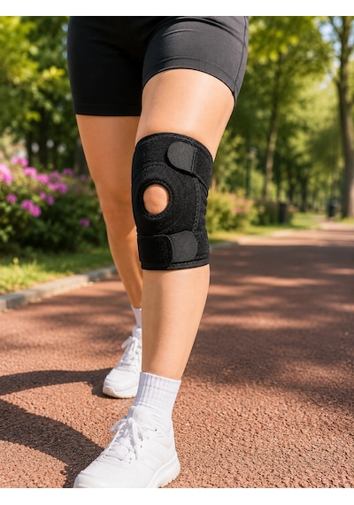 Trendexa Mey İthalat Patella Destekli Kısa Dizlik Ayarlanabilir Bantlı Diz Koruyucu Destek