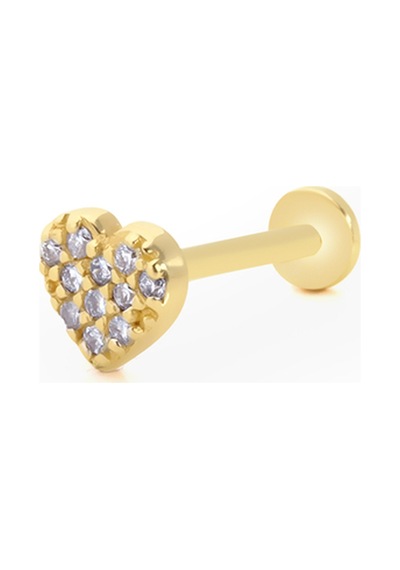 14 Ayar Altın Taşlı Cuore Tragus Küpe