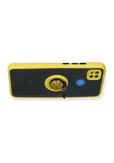 Xiaomi Redmi 9c Uyumlu Kılıf Montreal Yüzüklü Silikon Kapak - Sarı