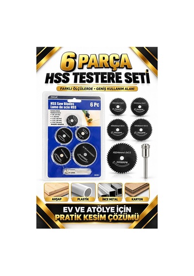 6 Parça Hss Mini Testere Seti Farklı Ölçülerde Dairesel Kesme Dis