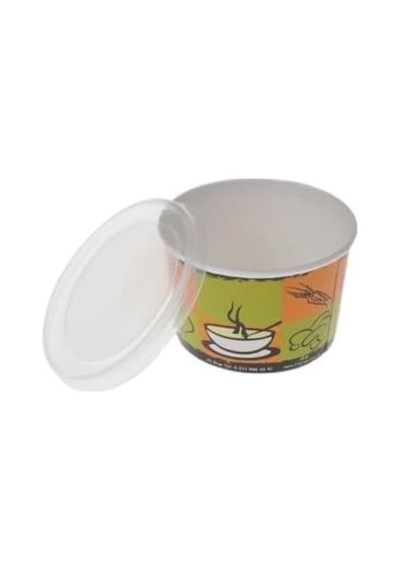 Marifetlerim - Kapaklı Karton Çorba Kasesi 25 Adet 16 Oz Beyaz