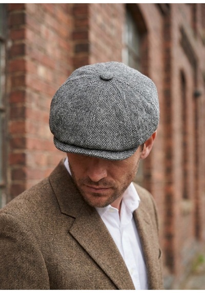 Emybox Erkek Kaşe 8 Köşe Kasket Şapka Klasik Retro- Peaky Blinders Tarzı Lastikli Standart Beden F