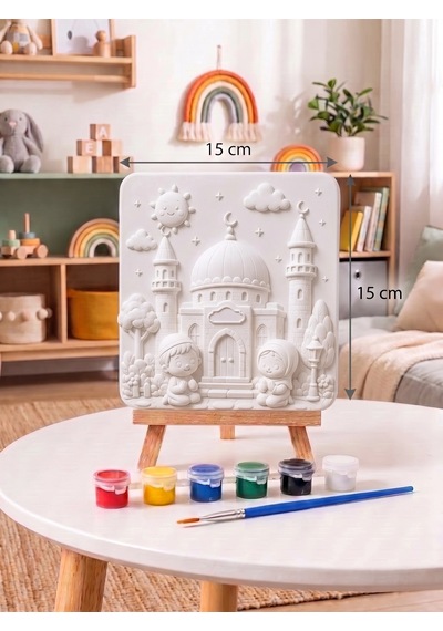 15x15 Masal Şatosu Taş Boyama Seti Çocuk Ve Yetişkin Hobi Kiti