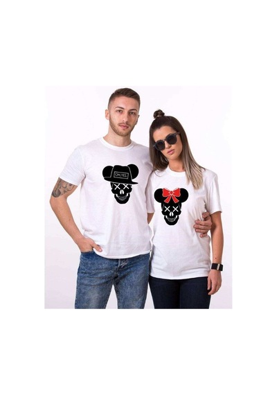 Tshirthane Skull Mause Sevgili Kombinleri Tshirt Kombini Beyaz