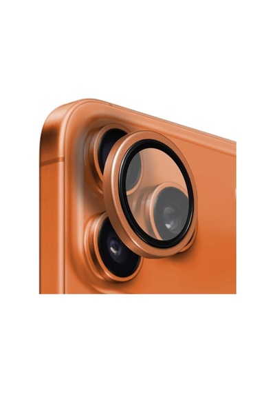 İphone 17 Pro Max İle Uyumlu Metal 9h Kamera Lens Koruyucu Turuncu