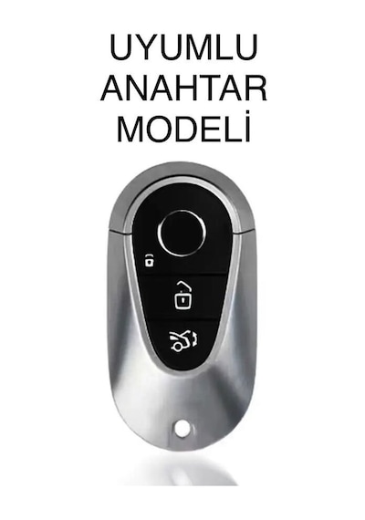 Mercedes Benz C S W206 W223 S350 C260 C300 S400 S450 S500 Siyah/gümüş Anahtar Kılıf 2.resime Bakınız