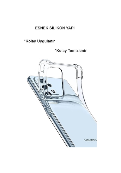 Samsung Galaxy Uyumlu M30s Köşe Korumalı Antişok Kapak Catface Tasarımlı Şeffaf Silikon Kılıf