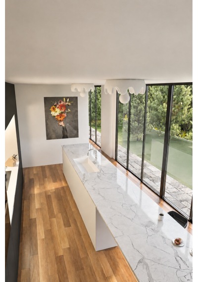 Modern Tekli Avize, Dalgalı Kenarlı Beton Dokulu Plafonyer Avize Beyaz