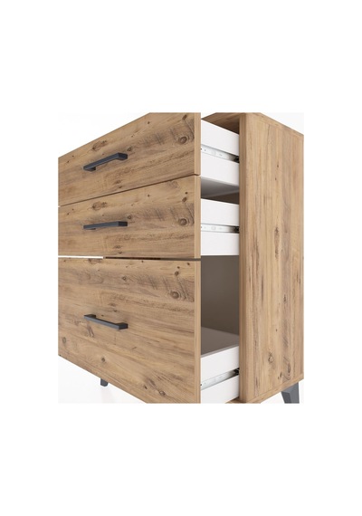 Arges Komodin 3 Çekmeceli 60x30x80 Çam-çam Çam