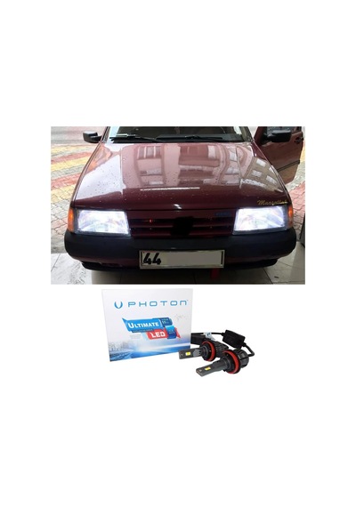 Fiat Tempra Led Xenon Uzun + Kısa Far Ampulü H4 Ultimate 9500 Lumens Yeni Seri Beyaz