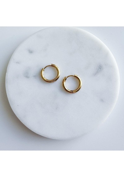 Çelik 1 Cm Halka Küpe Gold