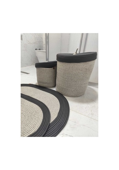 Jüt Hasır 4 Lü Banyo Paspas Takımı Bohem Tarzı Banyo Takımı Paspas:50x80/ 40x60 /sepetler 30x20x10 Siyah Gri Siyah Gri Jüt Hasır 4 Lü Banyo Paspas Takımı Bohem Tarzı Banyo Takımı Paspas:50x80/ 40x60 /sepetler 30x20x10 Siyah Gri Siyah Gri