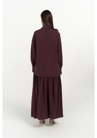Mai Collection Mai Studios Co. Ginevra Bordo Gömlek Etek Takım Bordo