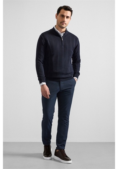 Süvari Lacivert Regular Yarım Balıkçı Yaka Kazak Tr2013700494-m09 Lacivert