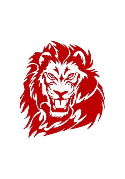 Aslan Tasarımlı Oto Sticker Kırmızı 30 25 Cm
