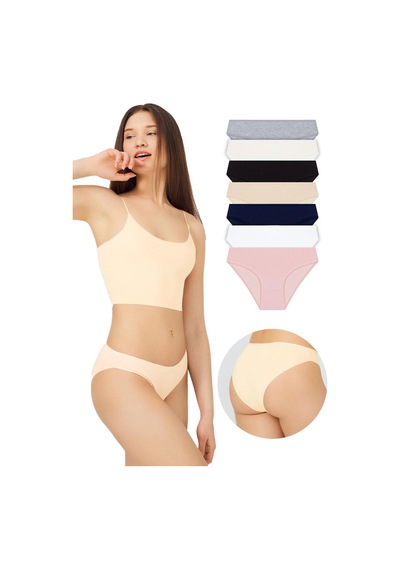 Cottonhill Basic Pamuklu Kadın Bikini Külot 7'li Paket Model1 Çok Renkli