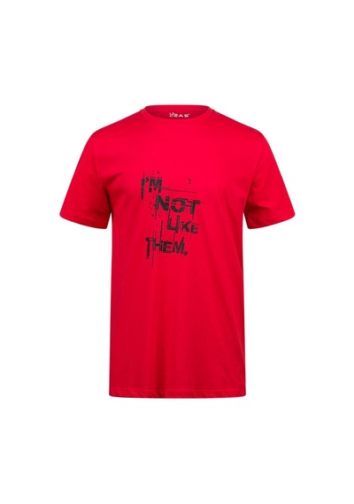 2as Alex Baskılı Erkek Sıfır Yaka T-shirt 035 Kırmızı