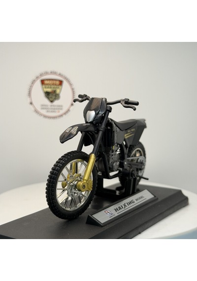 Siyah Enduro Cross - 1:18 Ölçek 12cm Kutulu Standlı Diecast Motosiklet Modeli