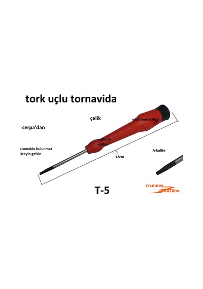 Tork Tornavida T5 Altıgen Tornavida Elektronikçi Tornavida