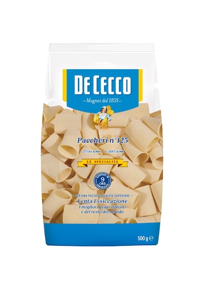 De Cecco Paccheri Makarna 500 G - İtalyan Usulü Kalın Makarna 4'li Avantaj Paketi - 4 Adet Tarı