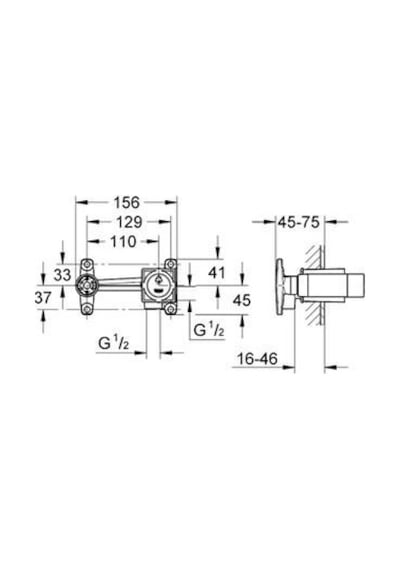 Grohe Duvardan Lavabo Bataryası Için Ankastre Iç Gövde - 23200000 Krom