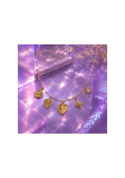 Aura Collection Astra Charm Gold Kadın Çelik Kolye Altın Altın
