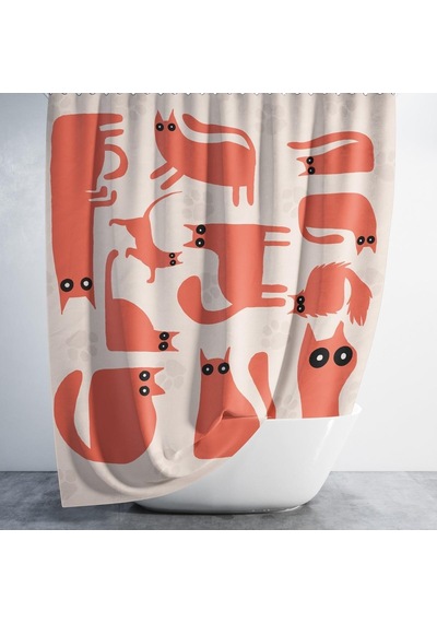 Banyo Perdesi 1x180x200 Tek Kanat Duş Perdesi Halka Hediyeli Duşakabin Perdesi Ruscus Çok Renkli