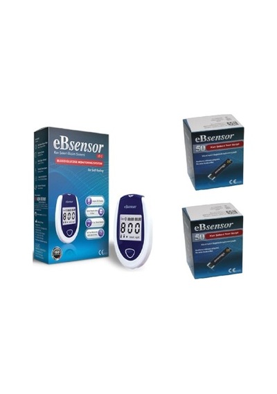 Ebsensor Şeker Ölçüm Cihazı + Şeker Stripi 100 Adet