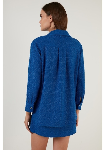 Lela Pamuklu Oversize Tüvit Bayan Gömlek 42190503 Saks