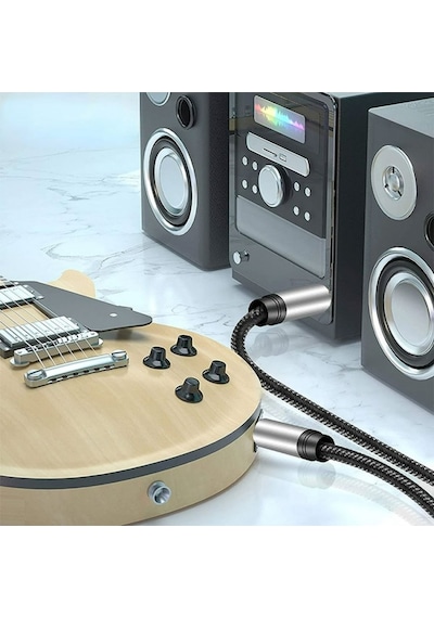Gitar Anfi Ara Bağlantı Kablosu 6,35mm Mono Ts Jaklı Kablo 3m