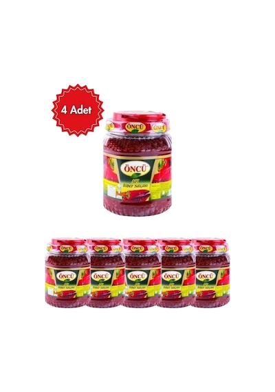 Öncü Acı Biber Salçası 1,65 Kg X 4 Paket Yoğun Acılı Geleneksel Salça, Yemekler İçin
