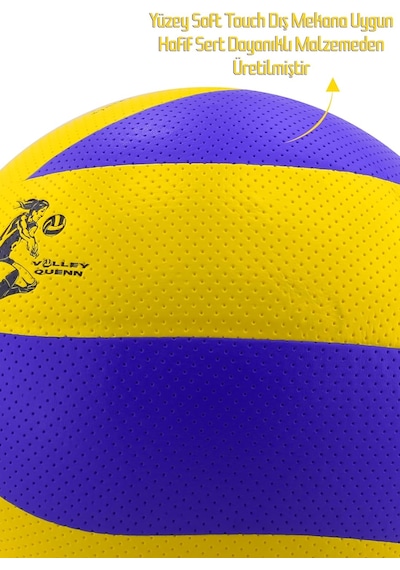 Telvesse Yapıştırma Voleybol Topu Pompalı Set Soft Touch İç-dış Mekan Uygun 8 Panel Mavi 280 Gram Çok Renkli