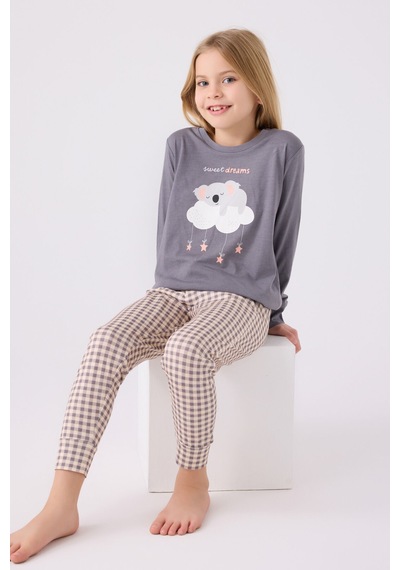 Arnetta Kız Çocuk Antrasit Pijama Takımı Antrasit