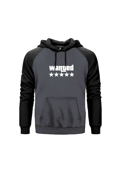 Wanted White Gri Renk Reglan Kol Sweatshirt Kapşonlu