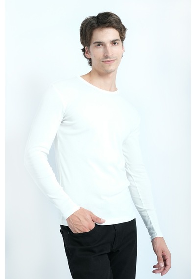 Sportuel Erkek Bej 6529 Js 0 Yaka Basic Ribana Sweat Sweatshirt Jsswtk25e000021-ekru