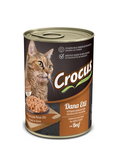 Crocus - 934 - Yetışkın Kedı Dana Etlı Yaş Mama 400 Gr X - Csmo-tex - 6 Adet