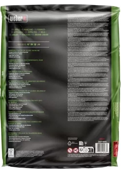 Weber Apple All Natural Hardwood Pellets %100 Elma Ağacı Pellet, 8 Kg Torba Model: 3401055 -235