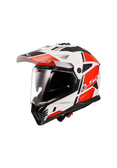 Ls2 Pioneer 2 Hill Kros Motosiklet Kaskı Beyaz - Kırmızı