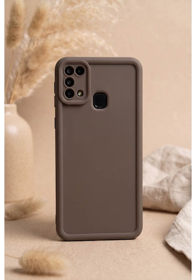 Samsung Galaxy Uyumlu M31 / M21s / F41 Kılıf Kamera Çıkıntılı Mat Silikon Telefon Kılıfı-54146