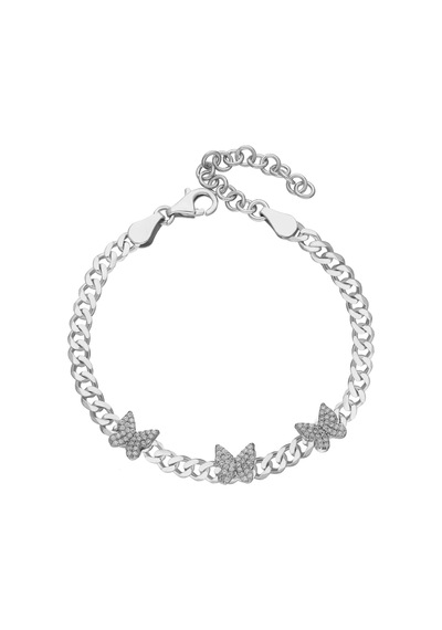 Kelebek Zirkon Taşlı Bileklik 718505 Silver