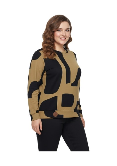 Linsolita Kadın Sıfıryaka Baskılı Bluz Bgl-st05111 Açık Kahverengi