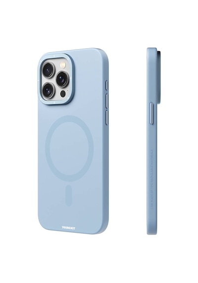 Apple Uyumlu iPhone 14 Pro Kılıf Magsafe Şarj Özellikli Youngkit Velvet Magnet Serisi Kapak Gri